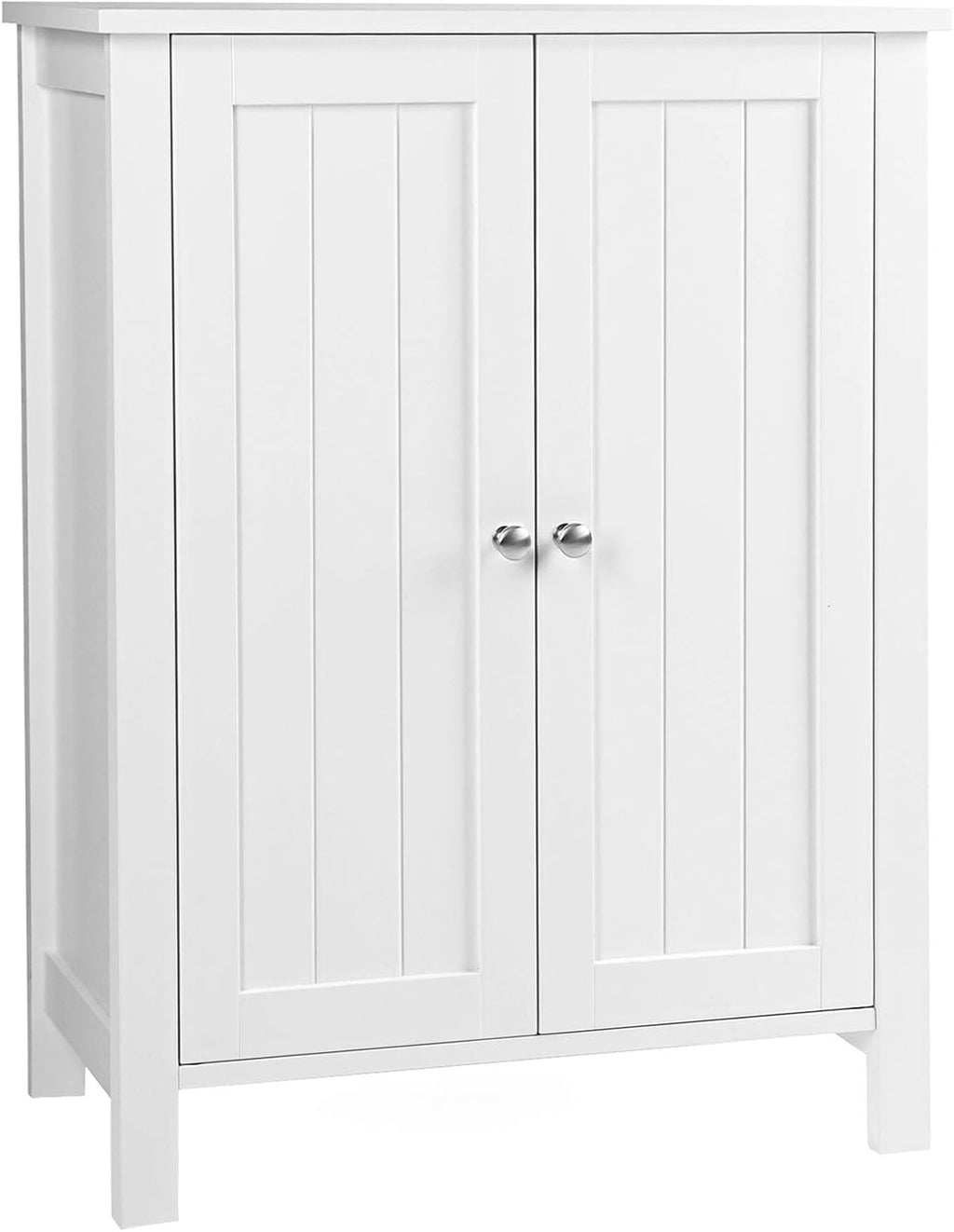 Brown Double Door Bathroom Floor Storage Cabinet with Adjustable Shelf R729295