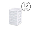 White Plastic 5 Drawer Desktop Storage Unit 12 Pack Q678
