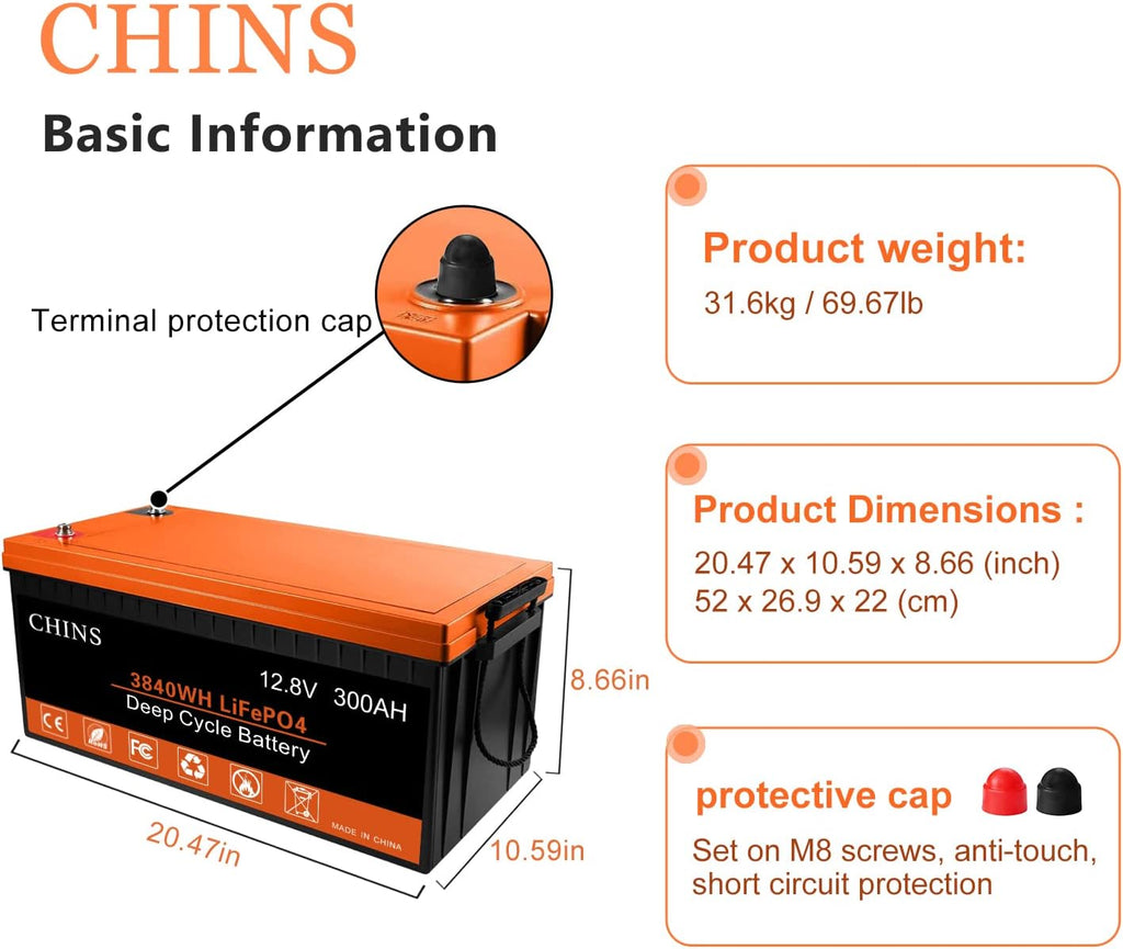 LiFePO4 Battery 12V 200AH Plus Lithium Battery with 200A BMS Y943854
