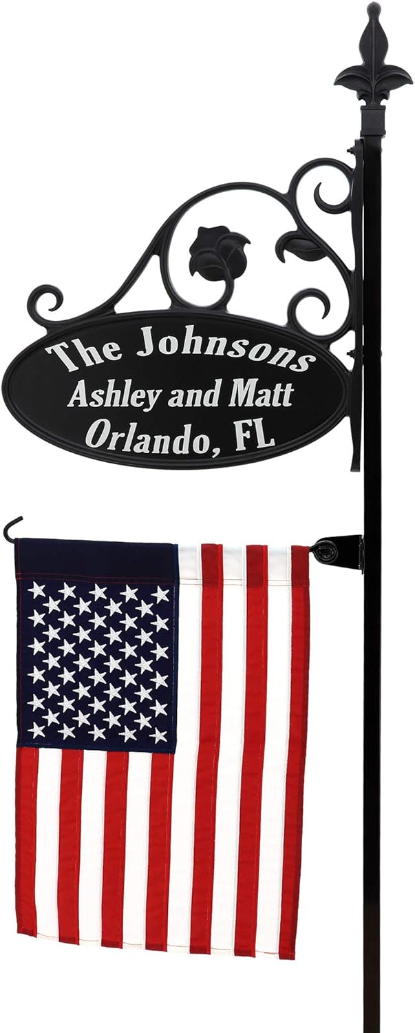 Double Sided Reflective Camping RV Park Sign with Flag I1944