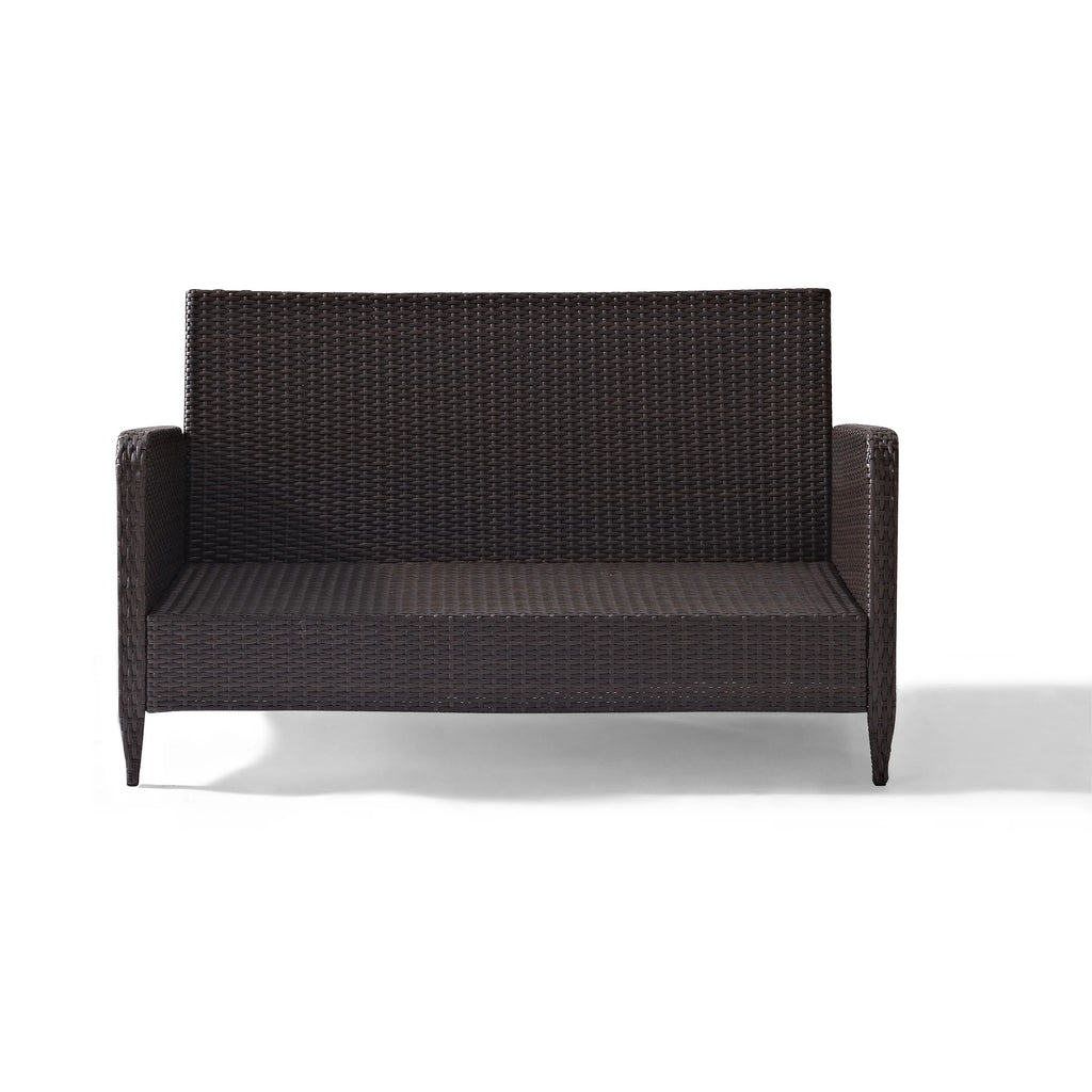 Beige Outdoor Wicker Loveseat R69674