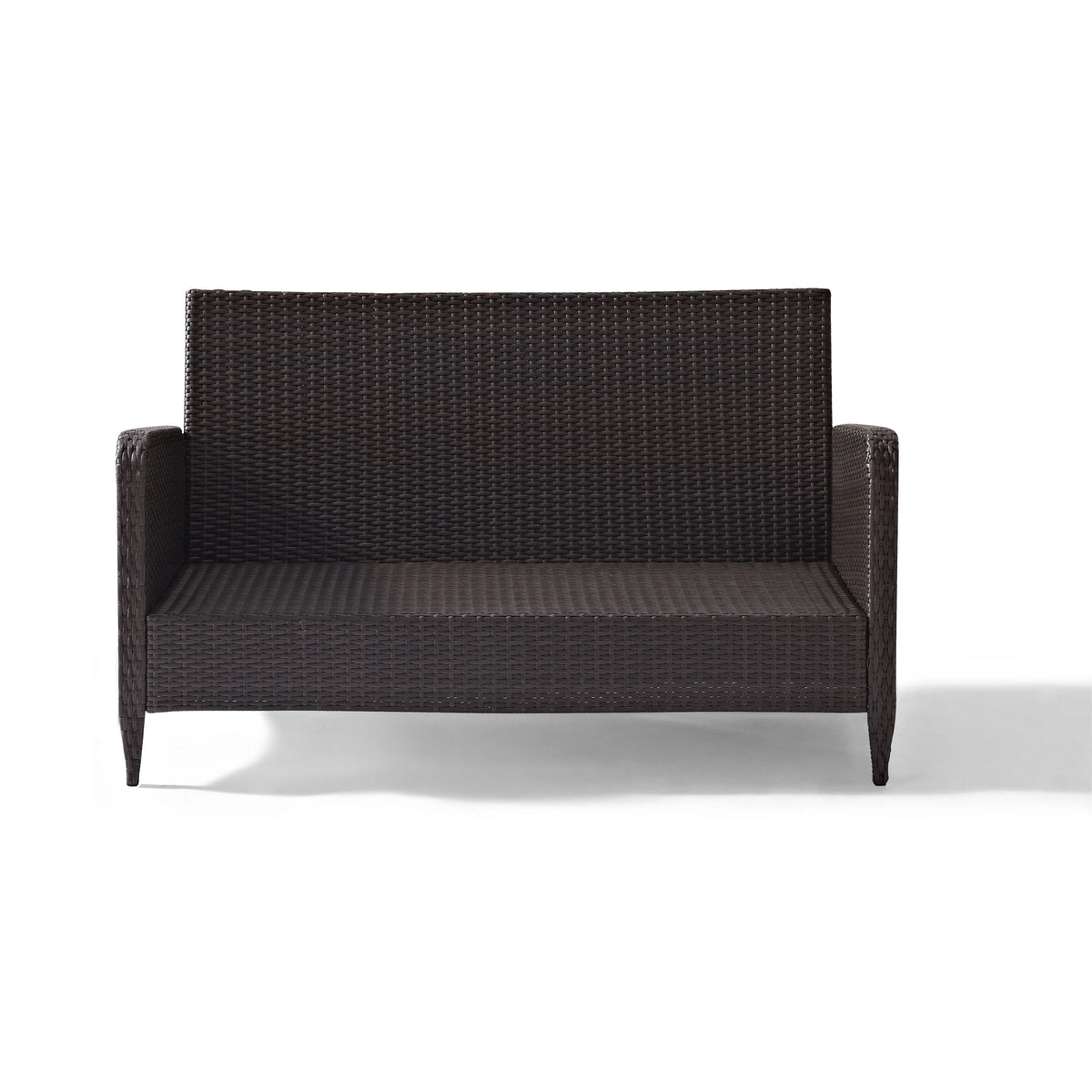 Beige Outdoor Wicker Loveseat R69674