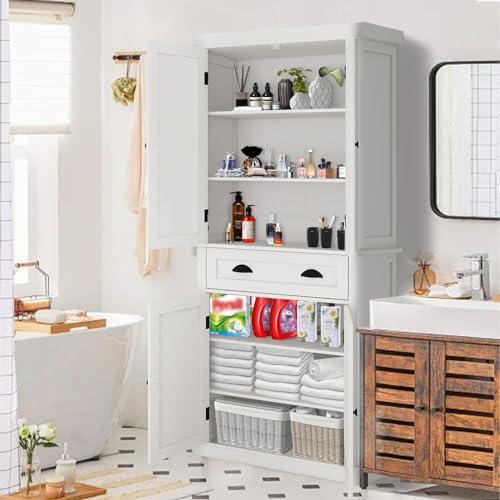 50" LED Kitchen Pantry Storage Cabinet with 2 Doors and Shelves S733156