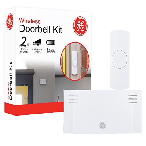 White Wireless Doorbell Kit with 2 Push Buttons and 8 Melodies L313639