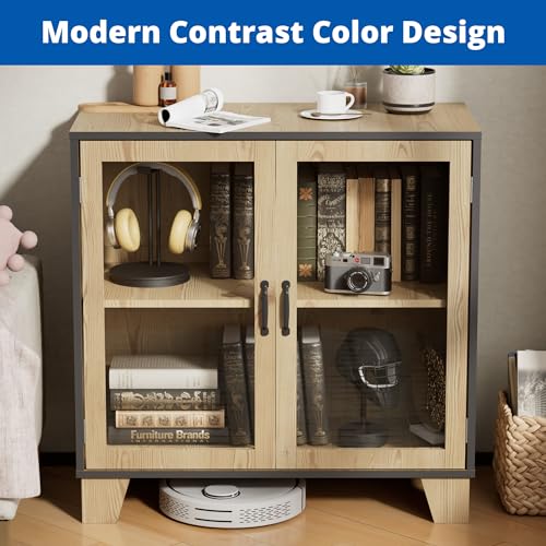 Buffet Sideboard Cabinet with 2 Acrylic Doors and Adjustable Shelf Y811