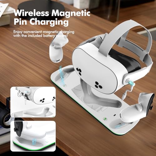 Charging Dock with Closable LED Indicator, Magnetic Charging, 2 Rechargeable 1850mA Batteries N556