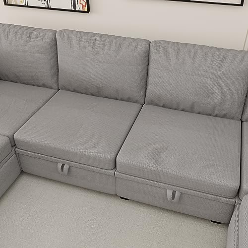 Navy U Shaped Sectional Sofa with Storage I8606