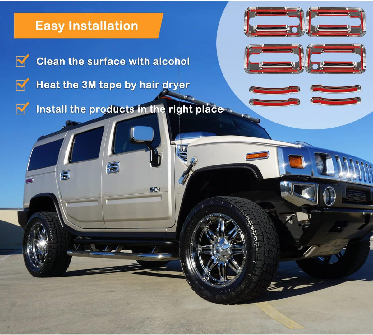Chrome Door Handle Covers with Keyhole Pack of 2 A49978
