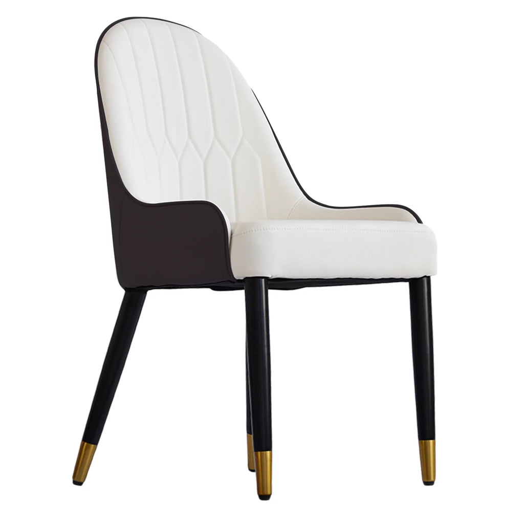 PU sponge-filled dining chair with solid wood metal legs, Set of 2 A67890