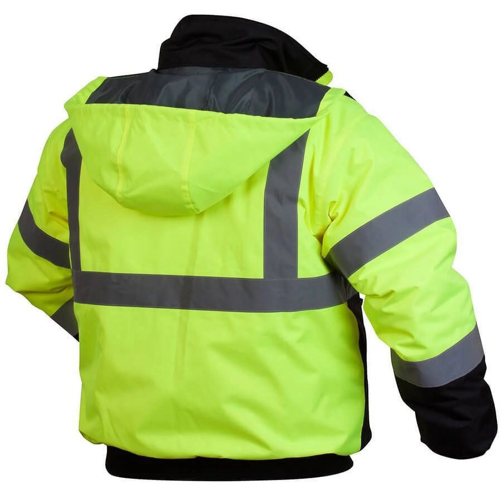 Hi-Vis Lime Bomber Jacket with Quilted Lining Size 4X Large C16059