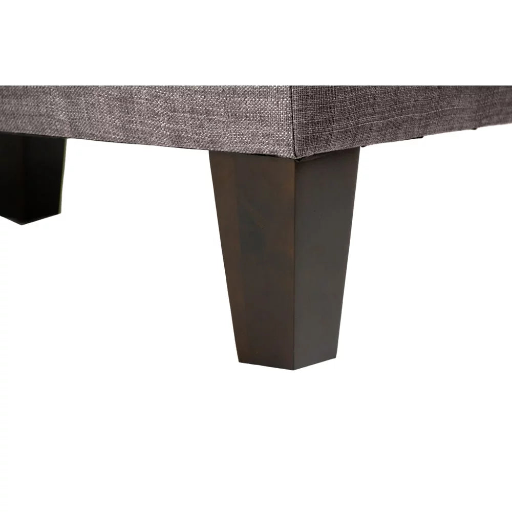Red Tinted Grey Upholstered Ottoman V734