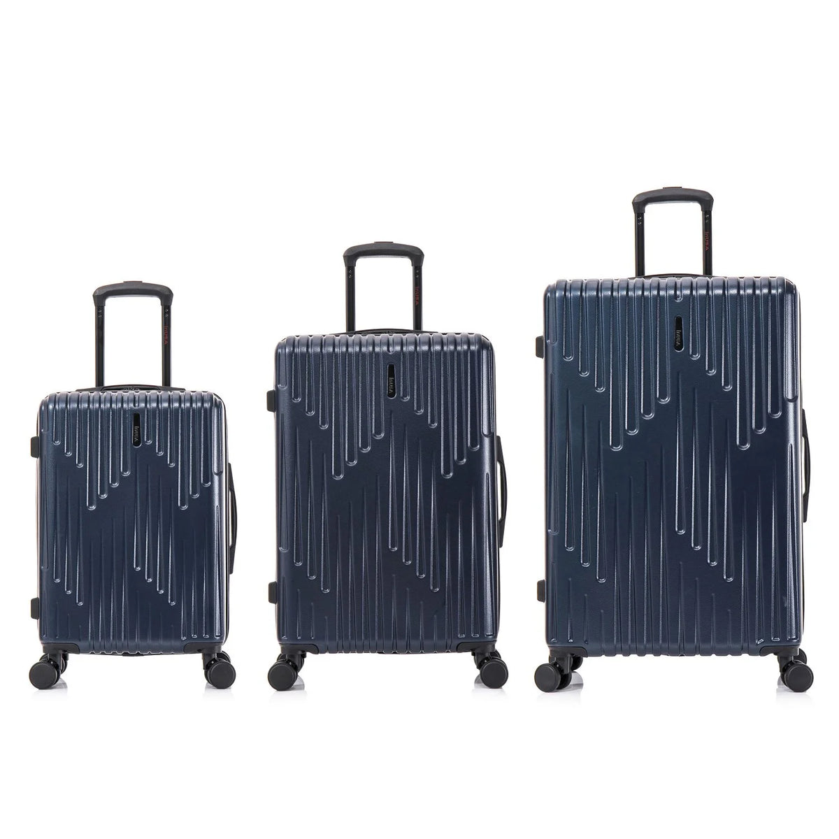 3-Piece Hardside Luggage Set with Spinner Wheels, 20"/24"/28", Navy Blue I861