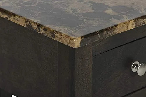 Faux Marble Top End Table with Drawer Y39277