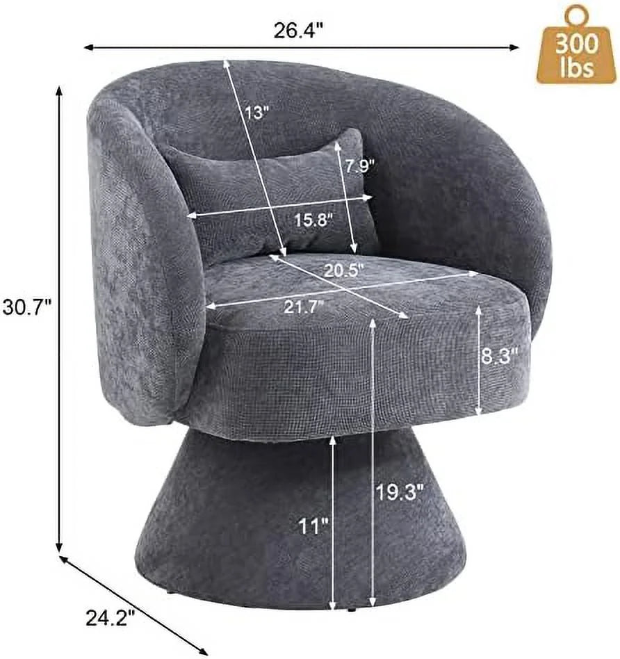 Linen Upholstered Swivel Accent Chair Set of 2 E445527