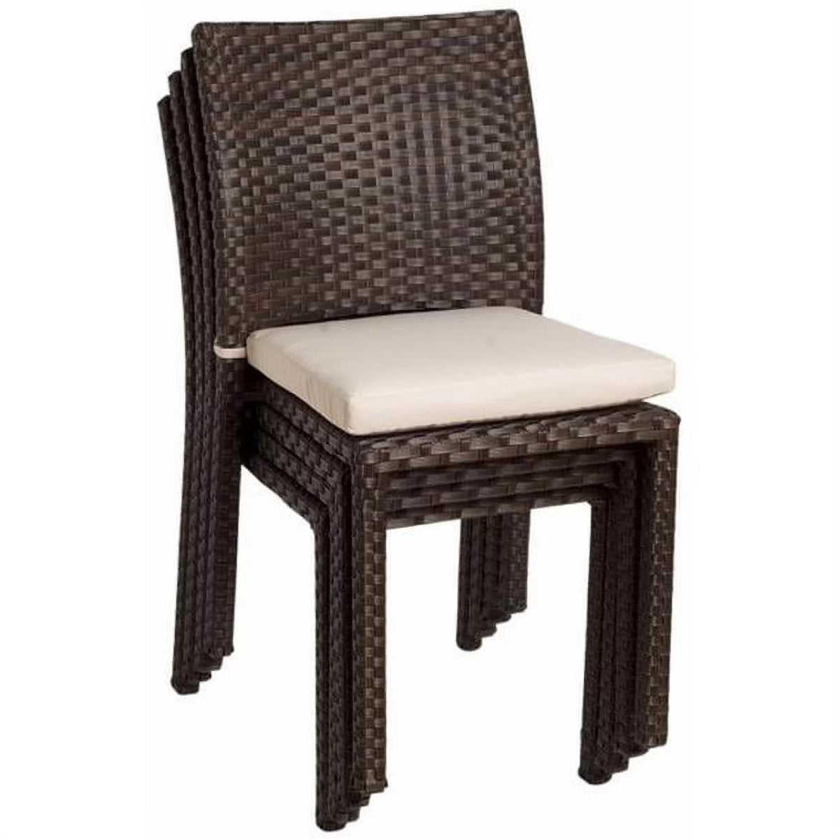 Dark Brown Side Chair Set 4 PCS H25158