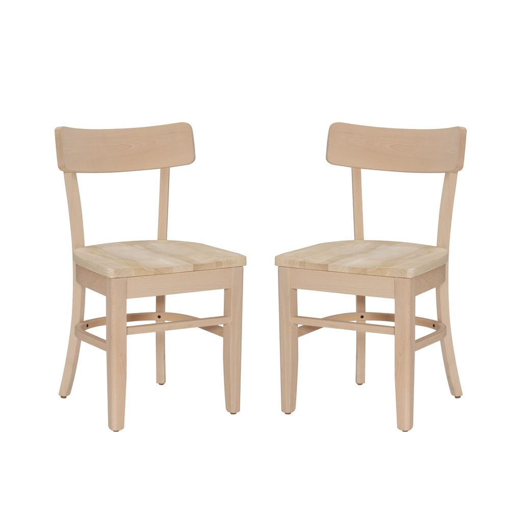 Unfinished Wood Dining Accent Chair, Set of 2 V7954