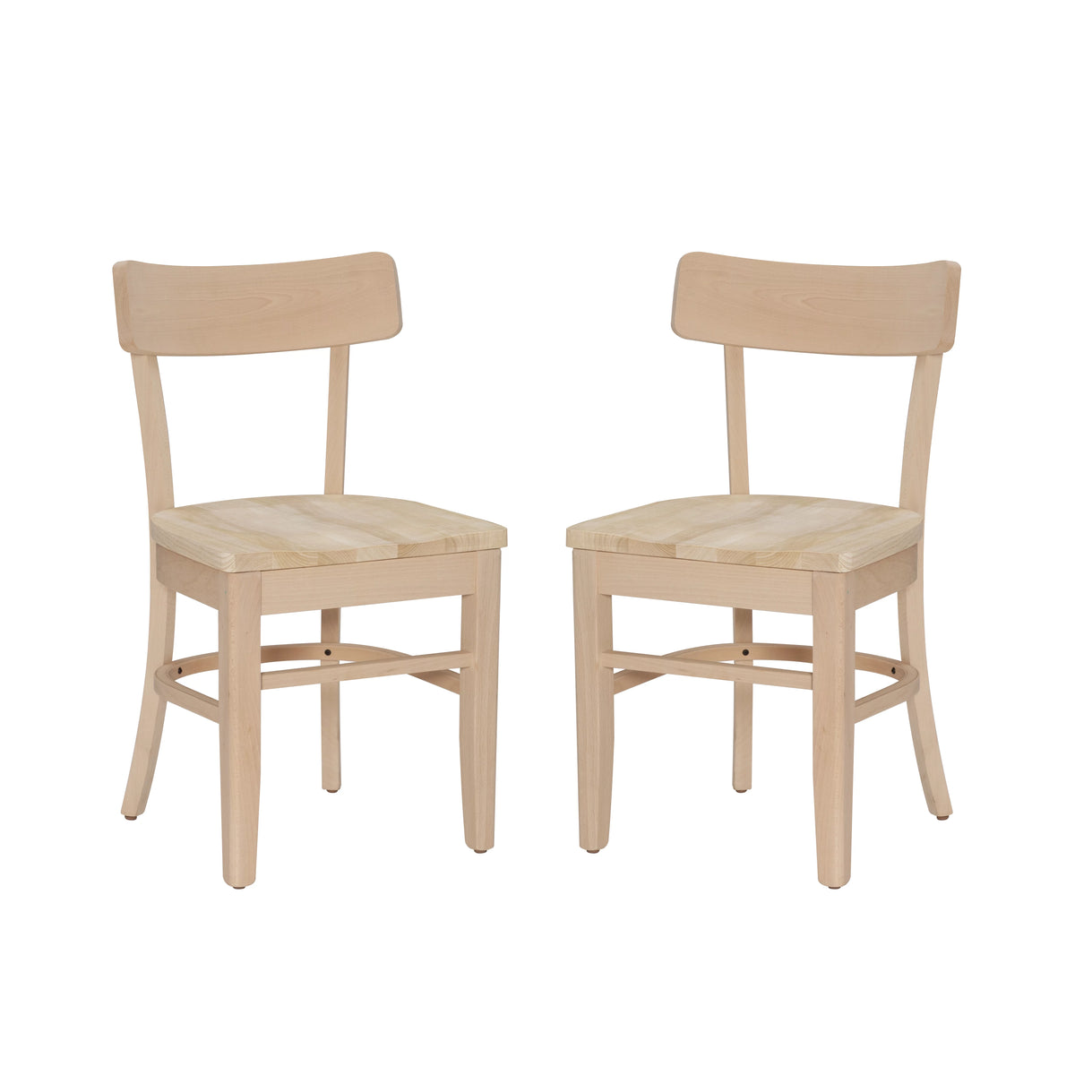 Unfinished Wood Dining Accent Chair, Set of 2 V7954