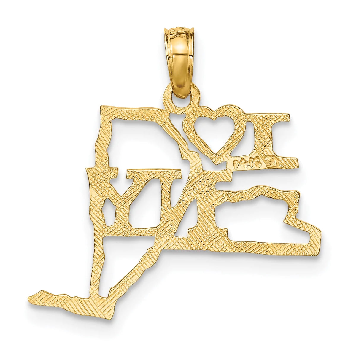 14K Yellow Gold New York State Pendant Charm Q986764
