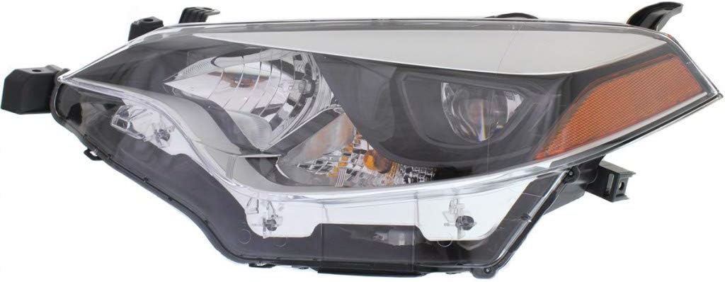 Headlight Assembly for Toyota Corolla 2014 2015 2016 Passenger Side Black Housing A7702