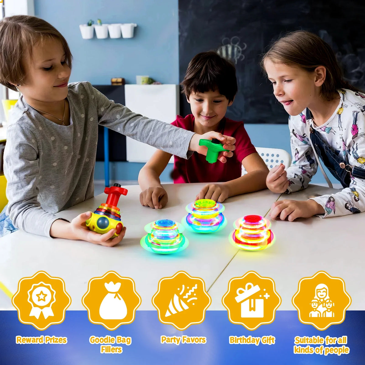 4 Pcs Electric Rotate Gyro Toys with Lights and Music V666727