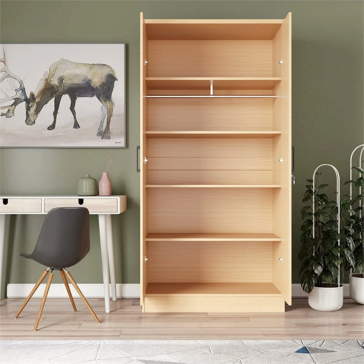 Two Door Armoire Wardrobe with Mirror G521