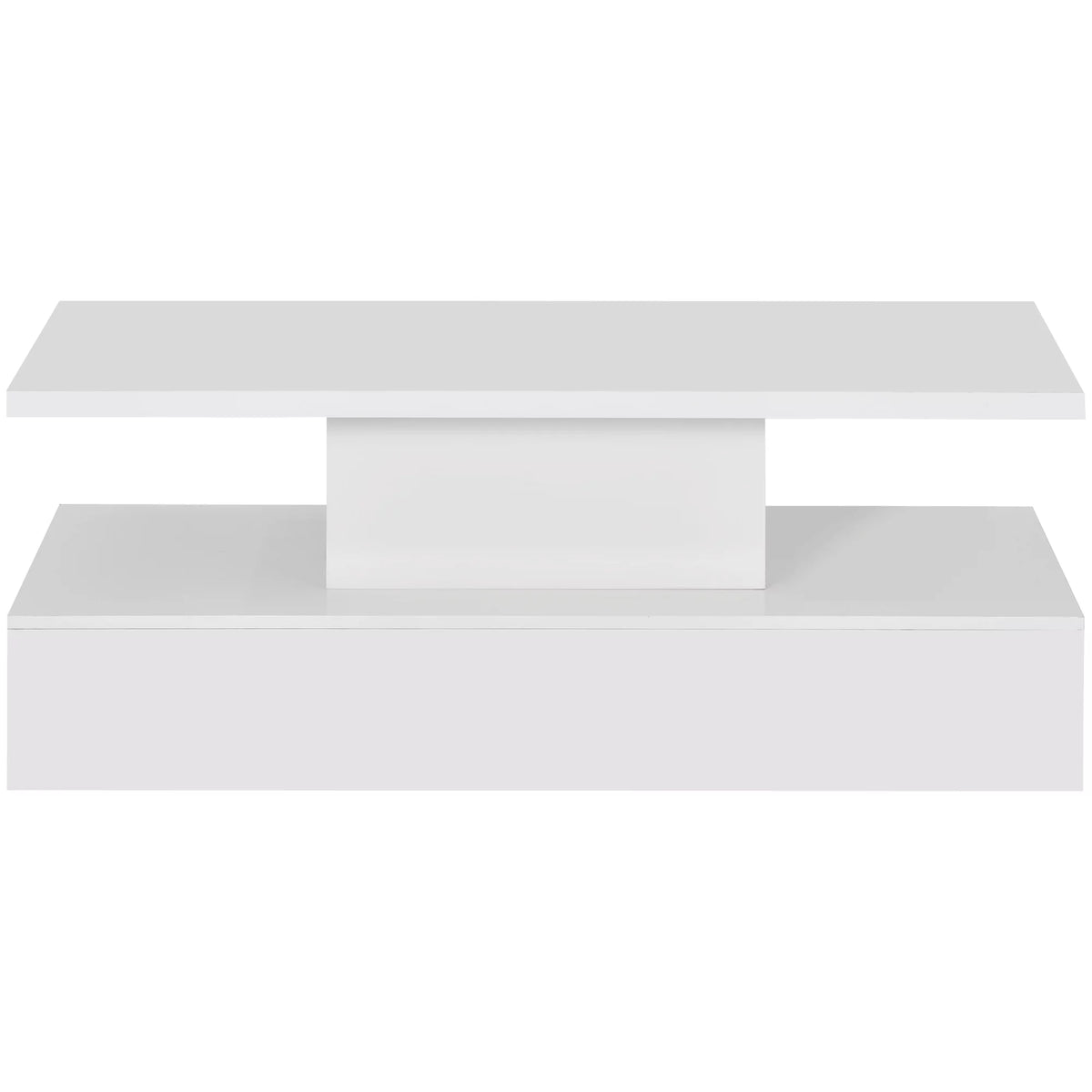 White Coffee Table with LED Lighting and Remote Control F2823