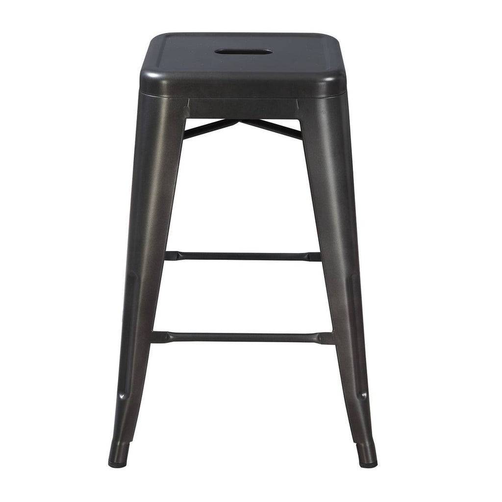 Gunmetal Grey 24-Inch Bar Stool Set of 2 W98533