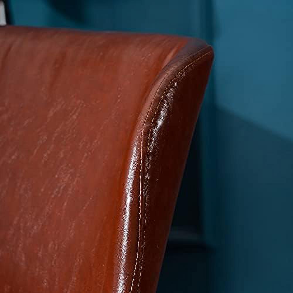 Faux Leather Dining Chairs Set of 2 with Black Metal Legs G2817