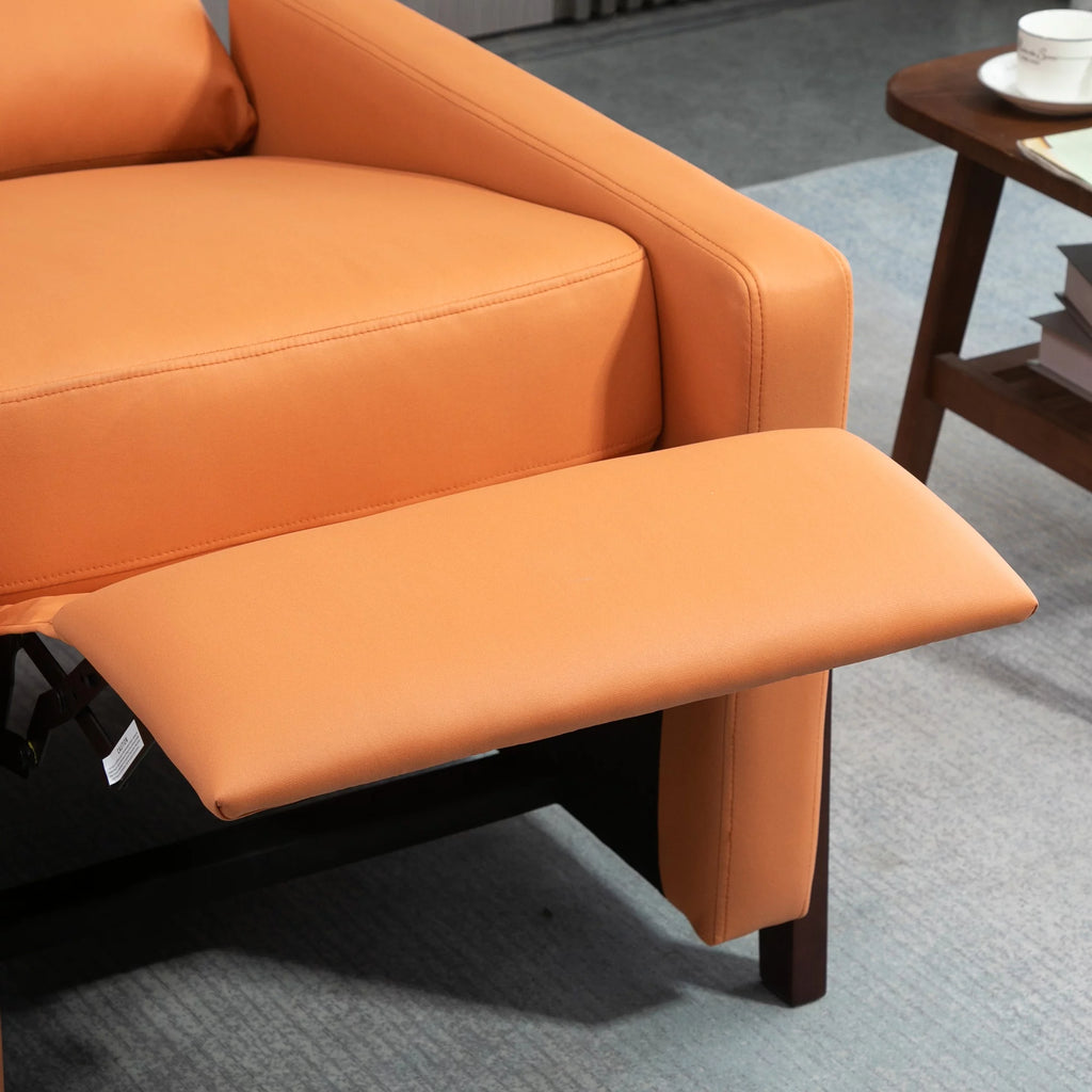 Orange Manual Recliner Chair with Footrest W5871