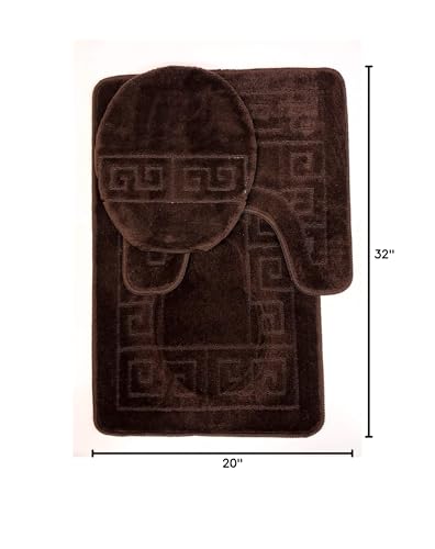 3 Piece Bath Rug Set with Lid Cover K45777