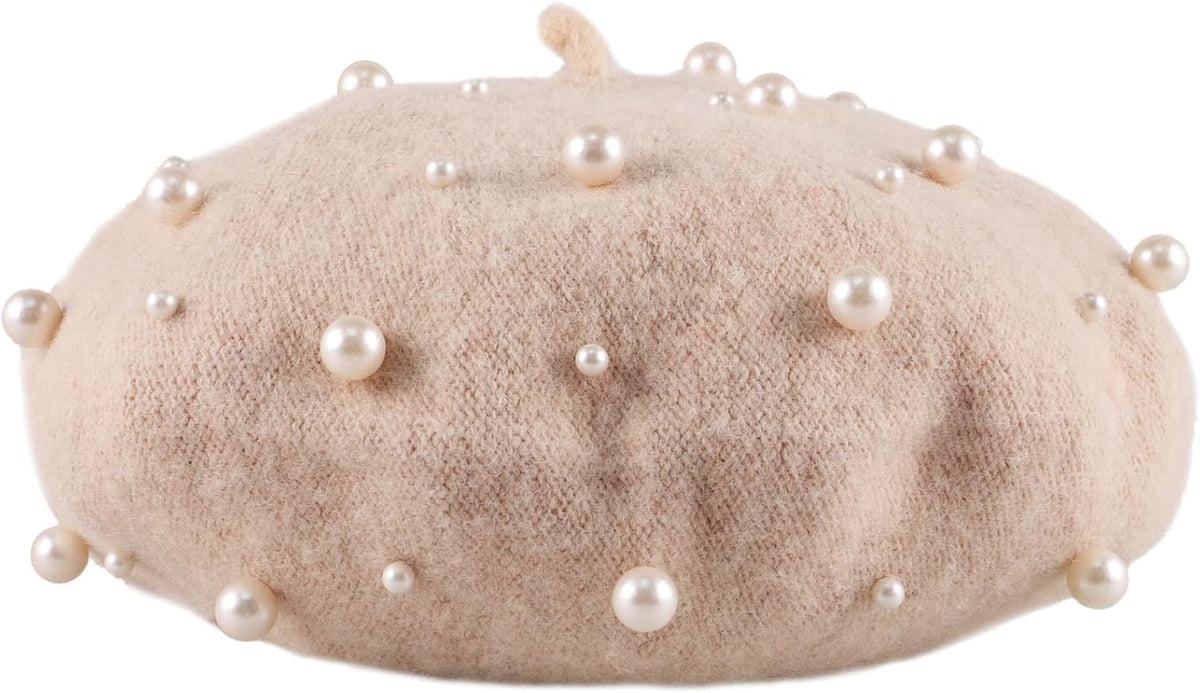 Beige Cashmere Wool Beret K911