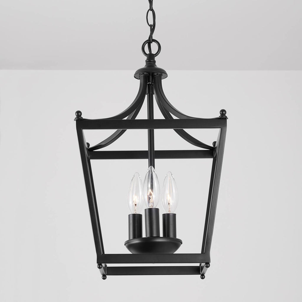 Matte Black 3 Light Foyer X309