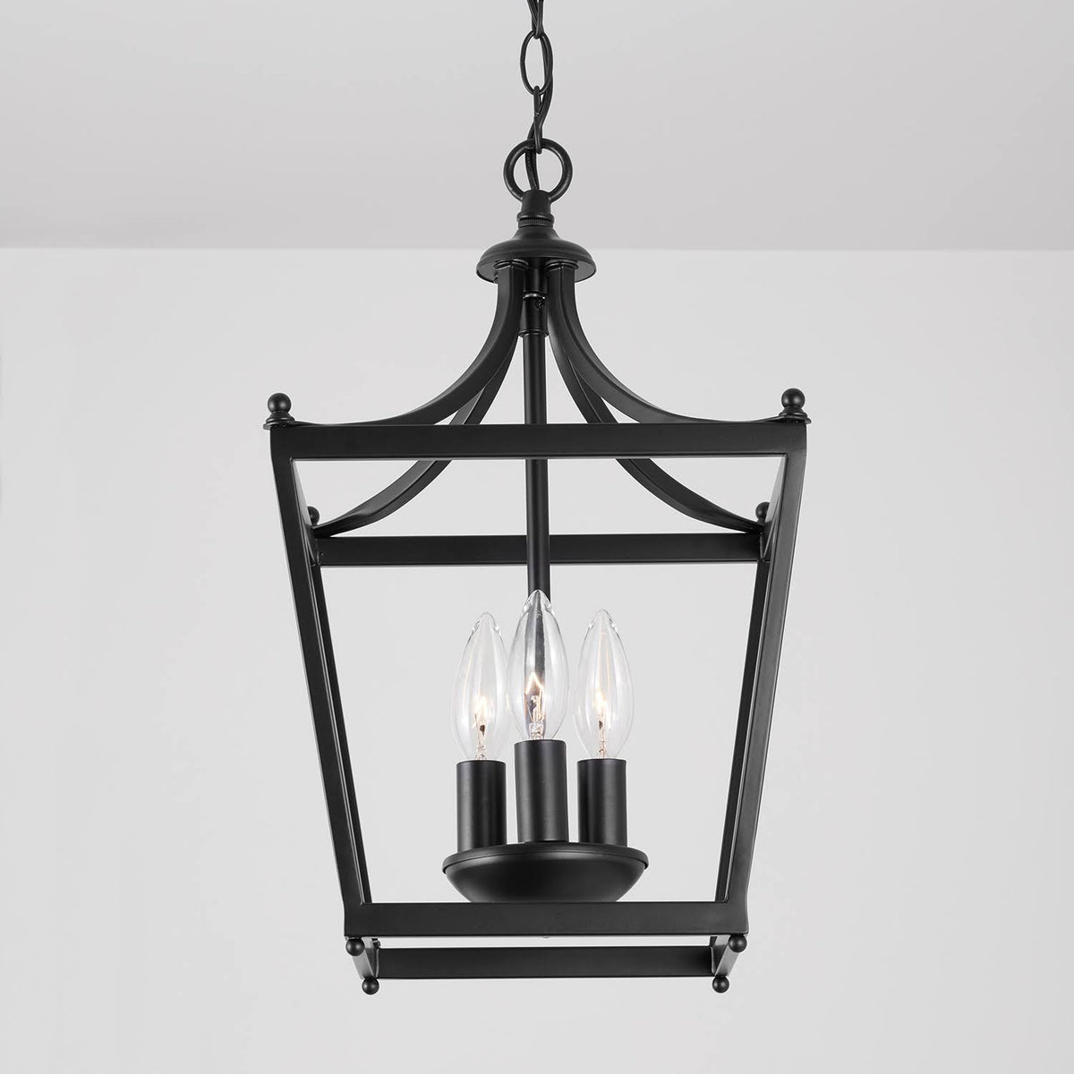 Matte Black 3 Light Foyer X309