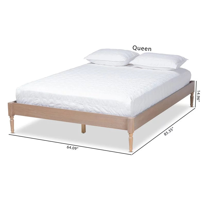 Mid-Century Wood Platform Queen Bed U462119