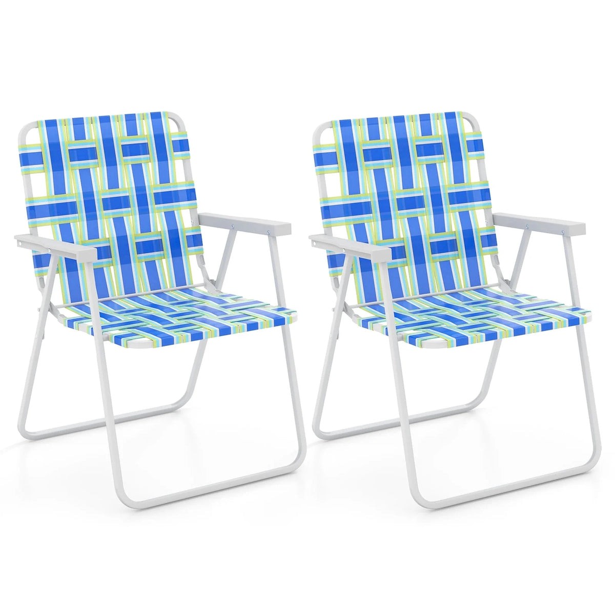 2PCS Lightweight Folding Beach Chair Blue H449