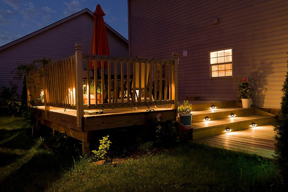 6-Pack Black Die-cast Aluminum LED Deck Lights A43493