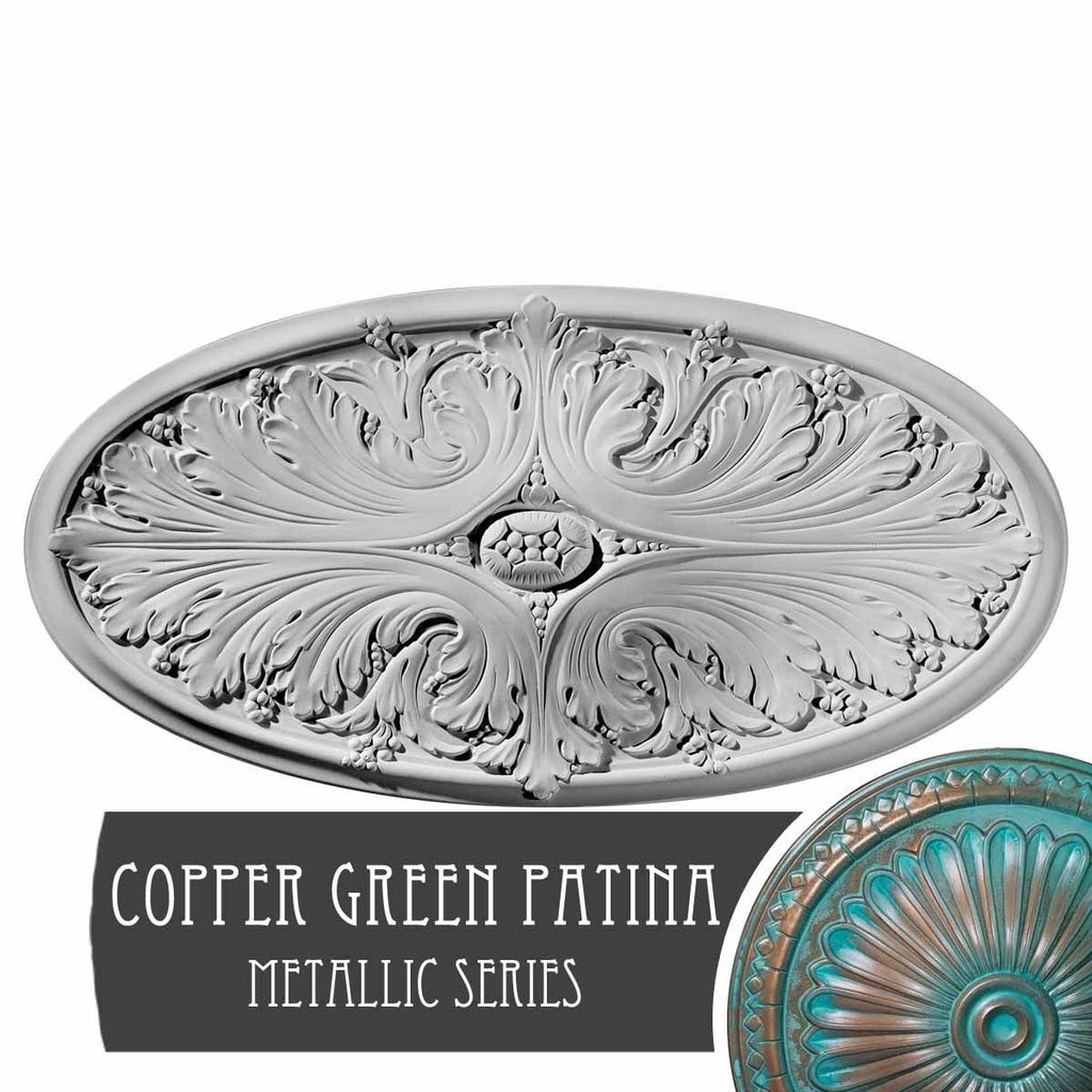 Madrid Ceiling Medallion, Hand-Painted Copper Green Patina F817