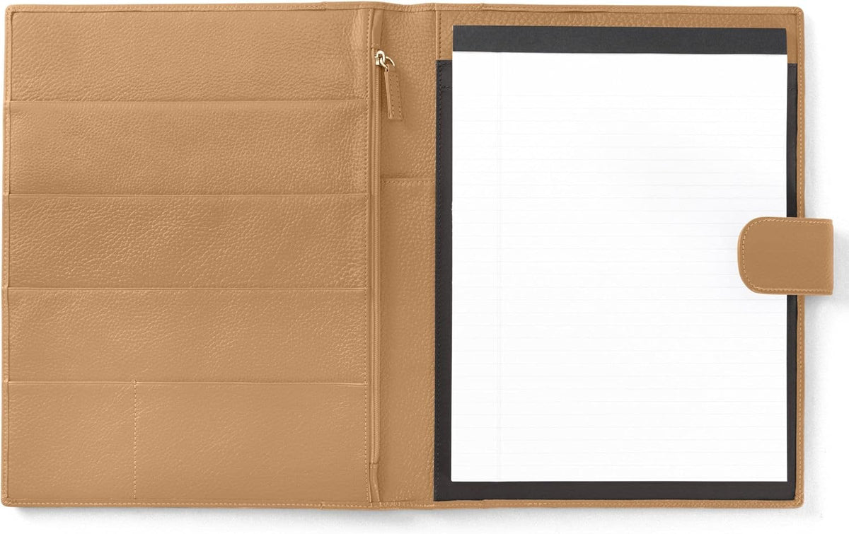 Cognac Full Grain Leather Portfolio A4 Organizer with Tablet Pocket W81384