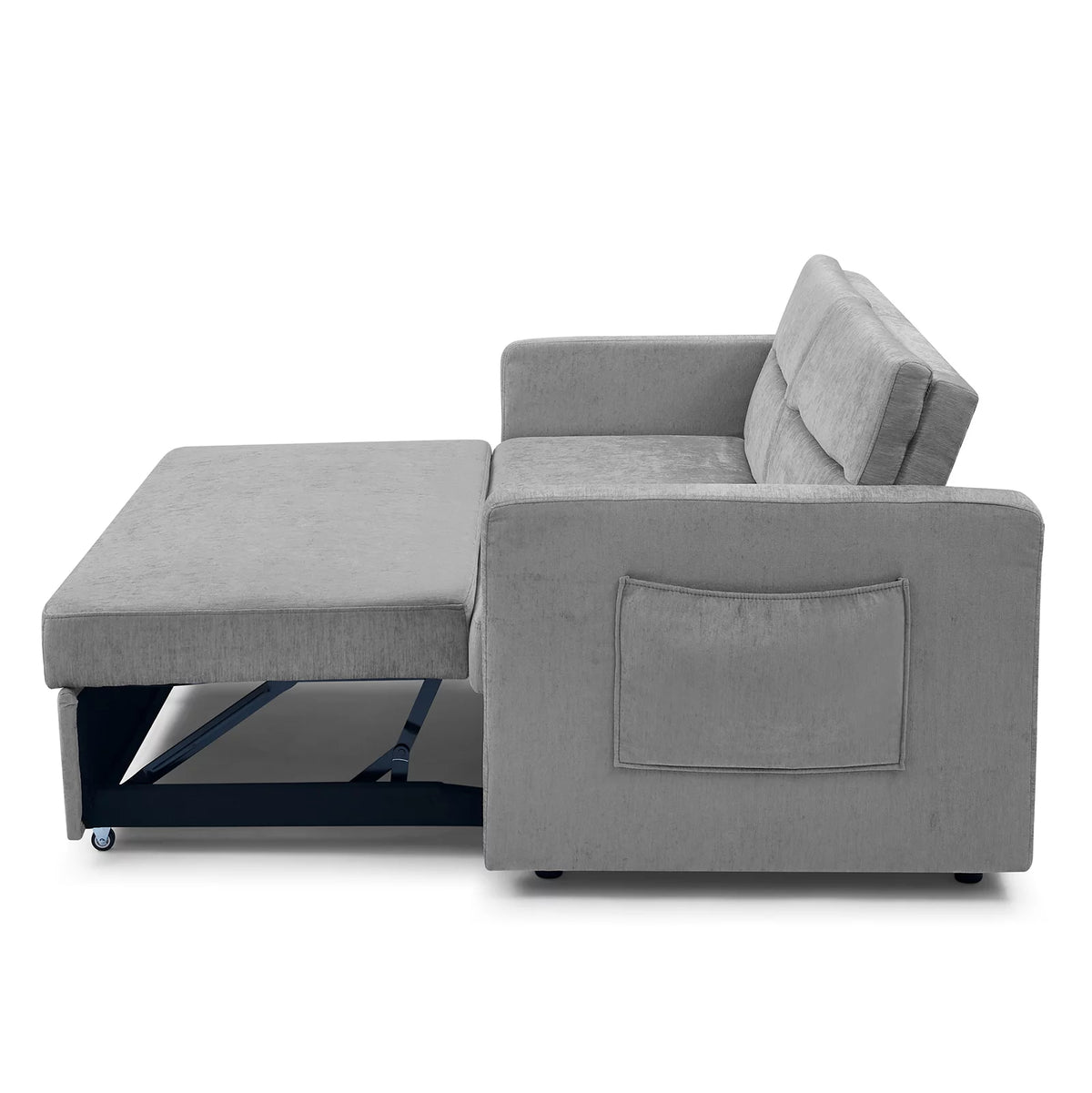 Gray Sofa Bed with Pull-Out Bed V274169