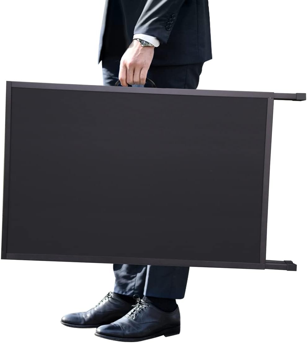 Heavy Duty Double-Sided Folding A-Frame Sidewalk Sign 24x36 Inch Black Coated Steel Metal Frame Only Pack of 2 G507496