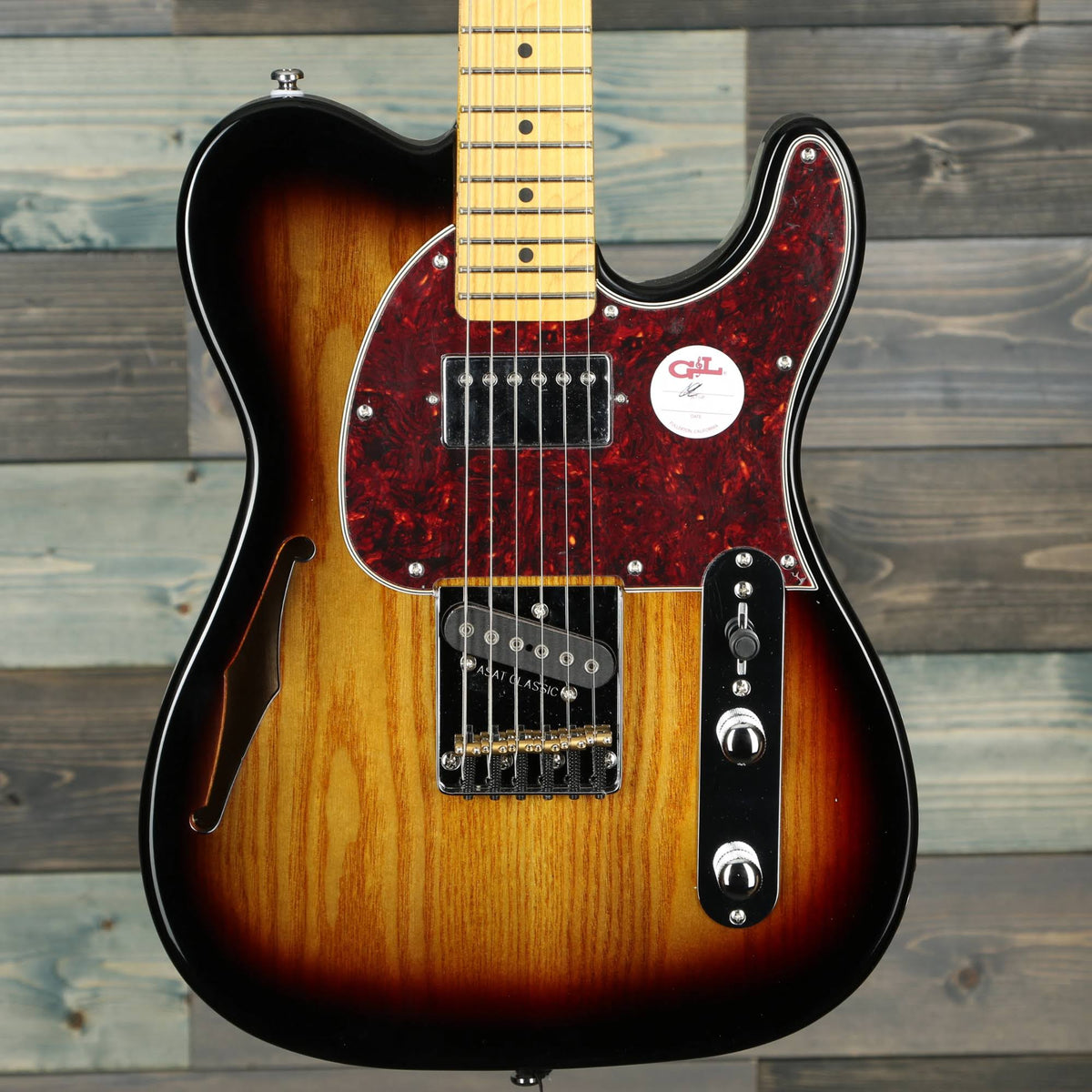 3-Tone Sunburst Semi-Hollow Electric Guitar Q80393
