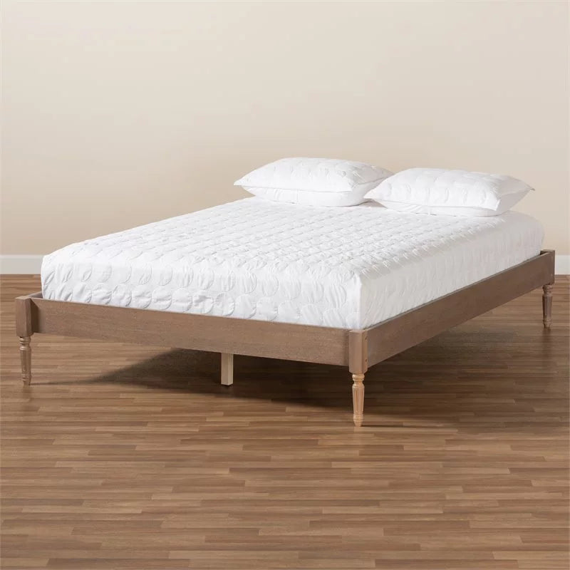Mid-Century Wood Platform Queen Bed U462119