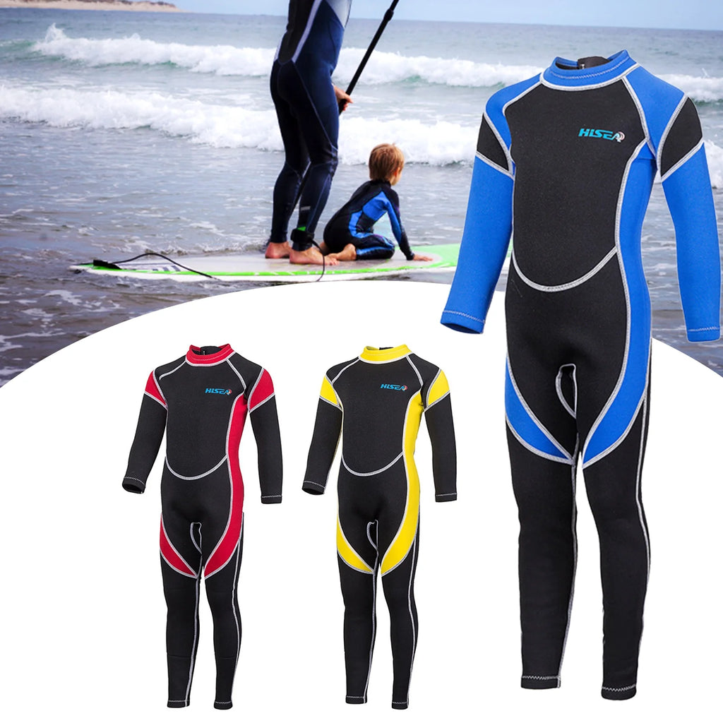 Kids Zippered Long Sleeve Diving Swimsuit Quick Dry One Piece Surf Suit X6193