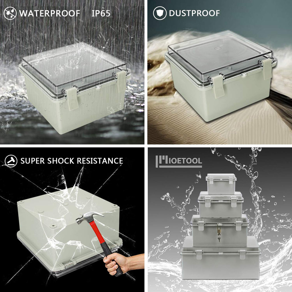 ABS Plastic IP65 Junction Box with Clear Cover 5.9 x 5.9 x 3.5 inch Pack of 2 B295247