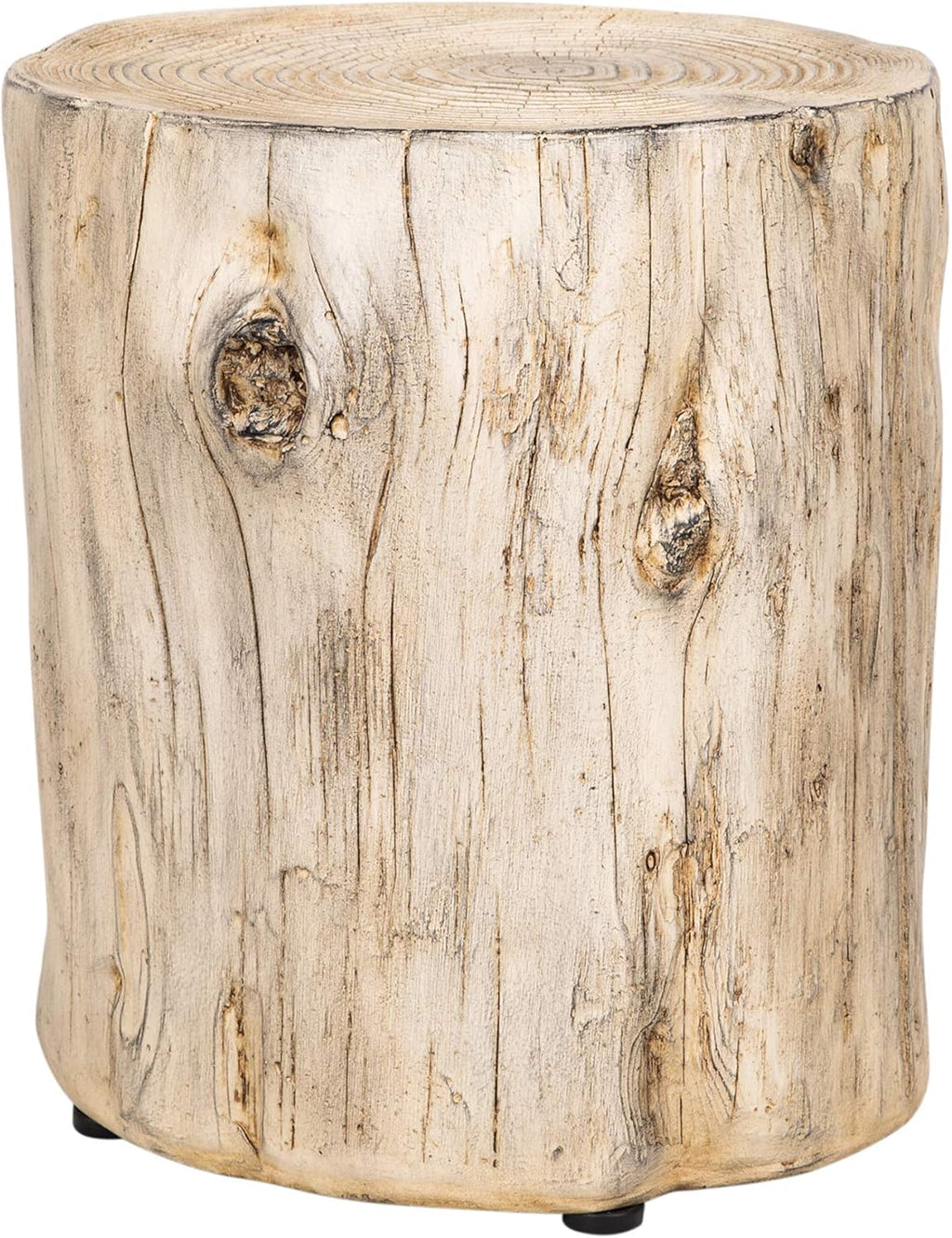 Faux Wood Stump Stool Accent Table Brown Set of 1 P2166