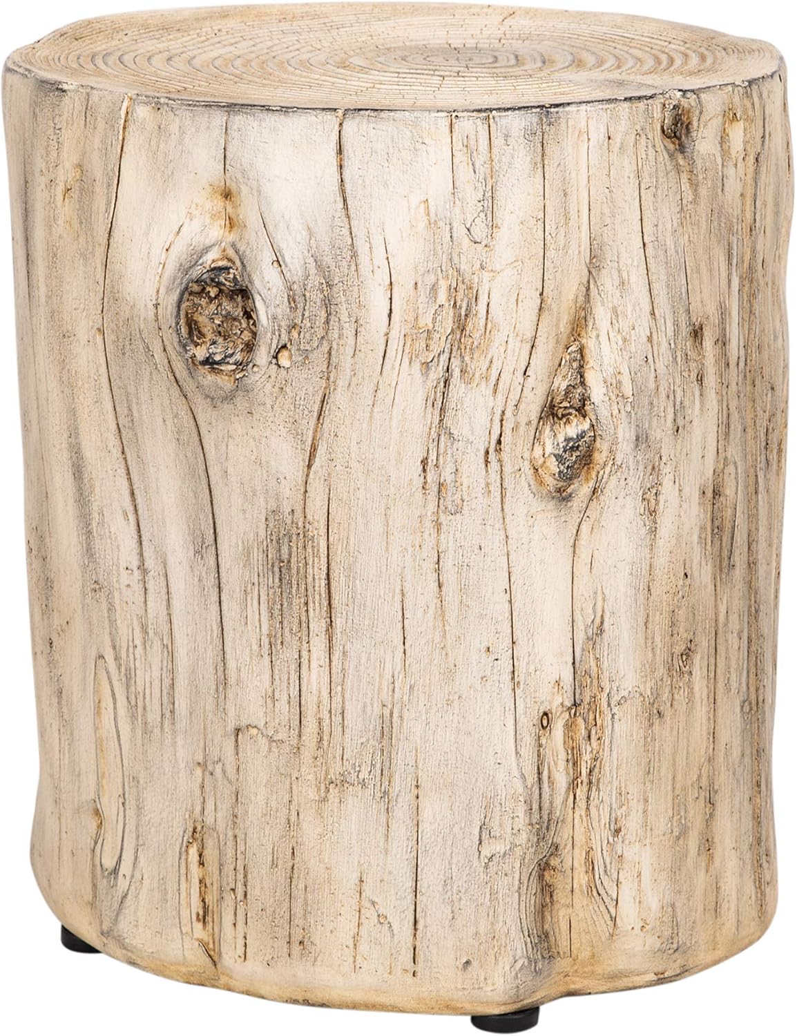 Faux Wood Stump Stool Accent Table Brown Set of 1 P2166