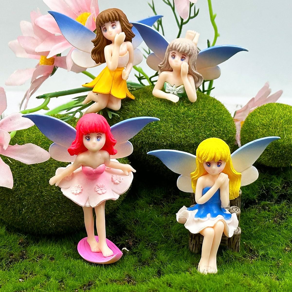 4Pcs Resin Mini Fairy Figurines A419