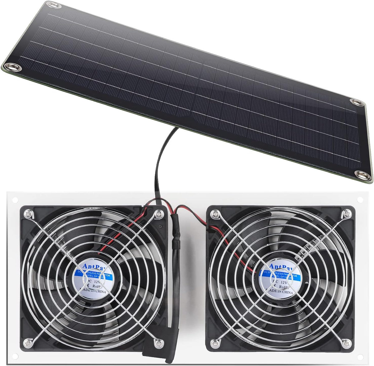 10W Weatherproof Dual Fan Solar Panel Fan Kit S1330