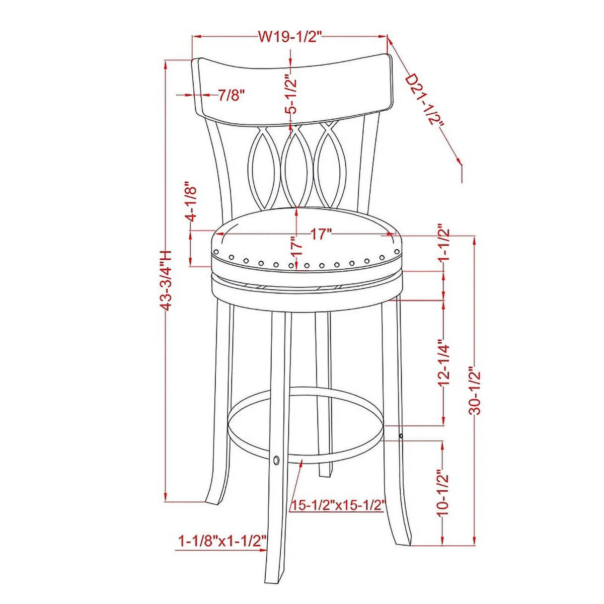 Light Gray Wood Swivel Bar Stool Set of 4 Z696100
