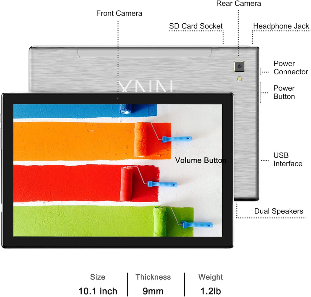 Gray 10 Inch Android Tablet with 2GB RAM 32GB ROM Y35229